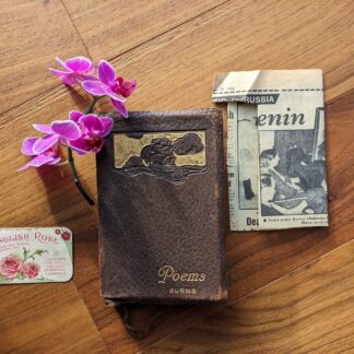 scarce undated copy of The Poetical Works of Robert Burns - Limp Vellum calf leather - ephemera found inside