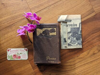 scarce undated copy of The Poetical Works of Robert Burns - Limp Vellum calf leather - ephemera found inside