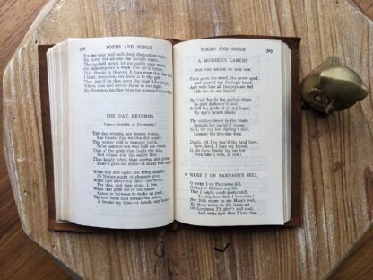scarce undated copy of The Poetical Works of Robert Burns - Limp Vellum calf leather - pages inside