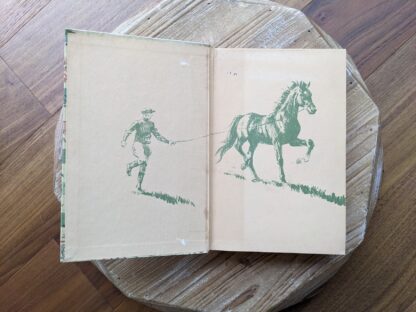 front pastedown and endpaper - 1946 Black Beauty by Anna Sewell - The World Publishing Company - Illustrations by Wesley Dennis
