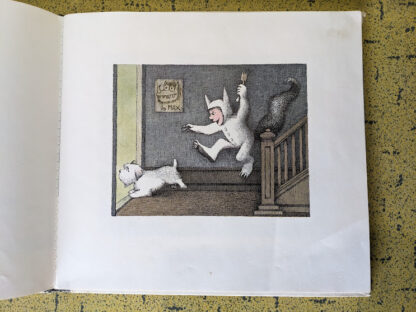illustration of Max and his dog - 1963 Where the Wild Things Are by Maurice Sendak - Harper & Row Publishers - First Edition - Pre LOC number