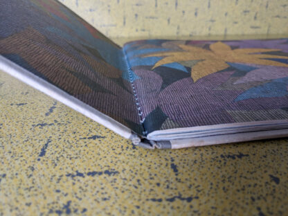 view of stiching from foot edge of hinge - Rare 1963 Where the Wild Things Are by Maurice Sendak - Harper & Row Publishers - First Edition - Pre Library of Congress number