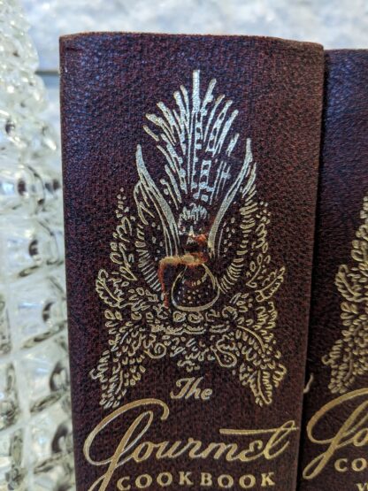 damage to upper binding - 1965 The Gourmet Cook Book Volumes 1 & 2 Revised Ed First Printing - boxed set