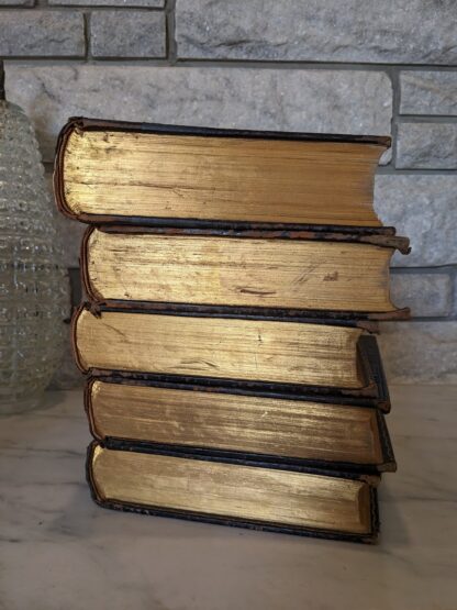 Gold Gilt textblock - A Library of Freemasonry Illustrated Five Volume Set - Published in 1911 by The John C. Yorston Publishing Co.