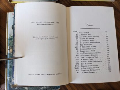 copyright page - 1959 The Secret of the Old Clock - Nancy Drew Mystery Story