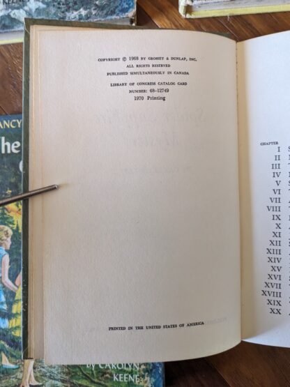 copyright page - The Spider Sapphire Mystery - Nancy Drew 1968