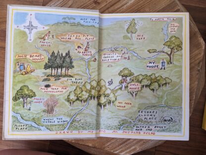 front pastedown and endpaper - 1957 The World of Pooh