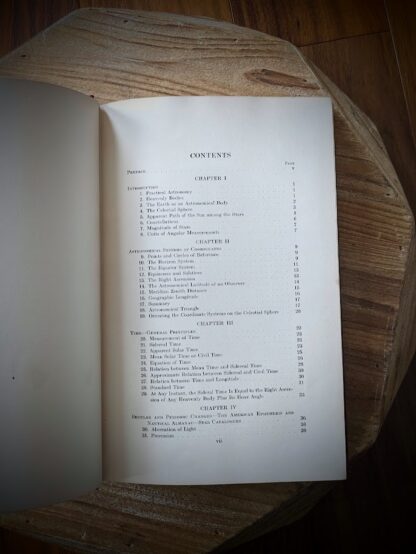 Table of Contents page 1 of 4 - 1932 A Textbook of Practical Astronomy by John Nassau - First Edition - Second Impression