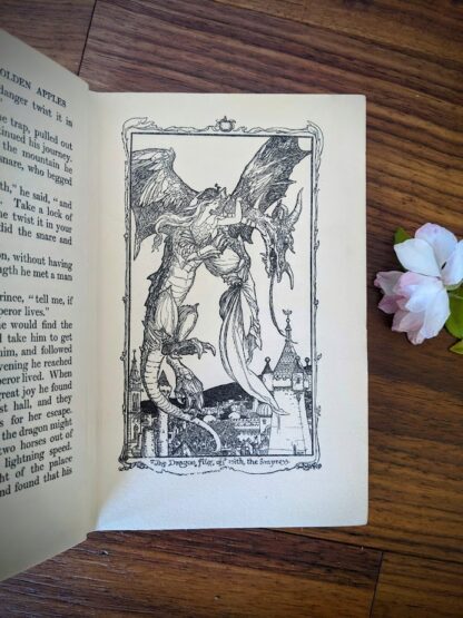 The Dragon flies of with the Empress - illustration by H. J. Ford - 1909 The Marvellous Musician and Other Stories - Andrew Lang - First Edition