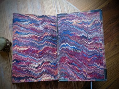 back pastedown and endpaper - 1963 The Virginians by W.M. Thackeray - Published by Bradbury and Evans