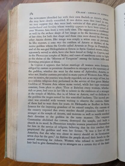 Adonis in Cyprus - 1951 The Golden Bough - A Study in Magic and Religion by Sir James Frazer