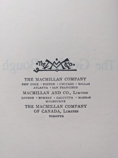 Publication information - 1951 The Golden Bough - A Study in Magic and Religion by Sir James Frazer