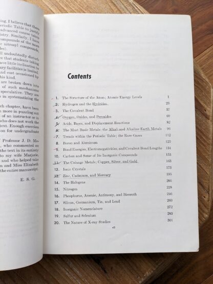 Contents page 1 of 2 - 1957 Inorganic Reactions and Structure - Edwin S. Gould - Henry Holt and Company