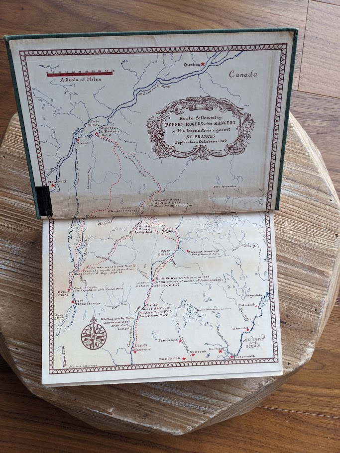 front pastedown and endpaper - 1939 Northwest Passage by Kenneth Roberts