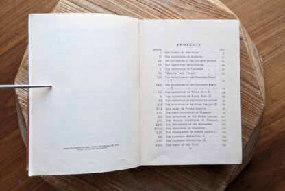 printing info and page 1 of 2 of Contents - 1932 The Magic Walking Stick & Arabian Nights - published by Purnell and Sons